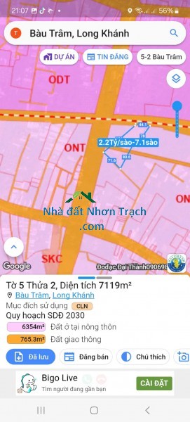 BÁN GẤP Đất Dự Án Đường Vành Đai 1 Tại Xã Bàu Trâm, TP Long Khánh, Đồng Nai